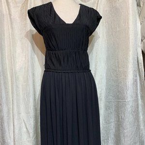 Peruvian Connection Women's Small Black V-Neck Sleeveless Maxi Dress Gown